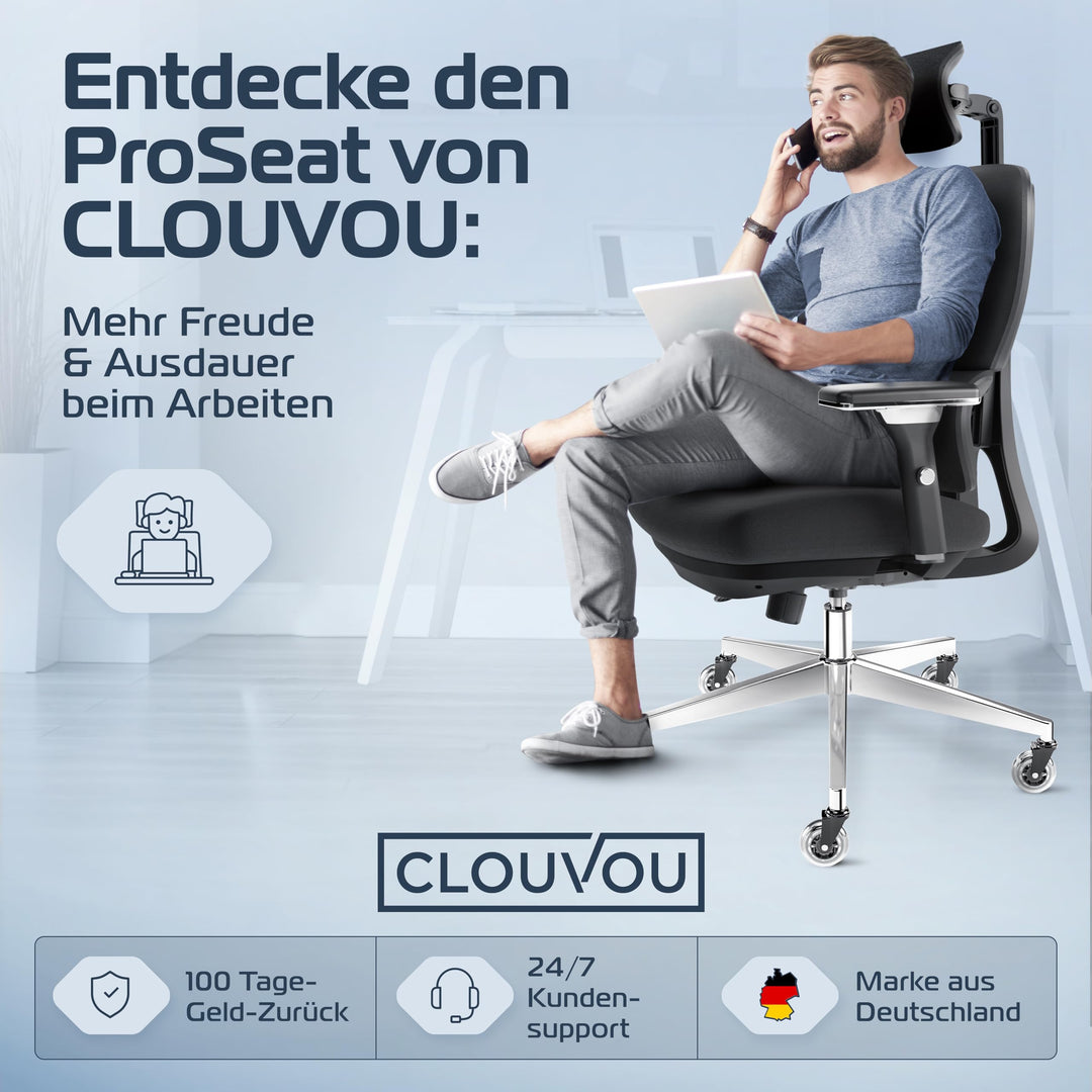 Bürostuhl Ergonomisch Mesh 4D-Armlehnen Lendenwirbelstütze 150kg - Bild 7