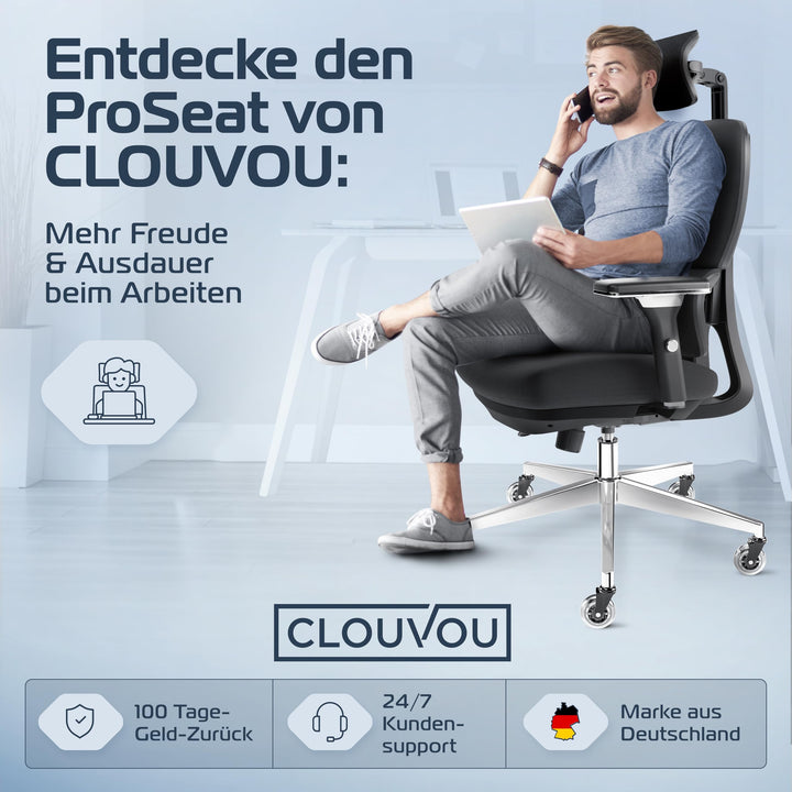 Bürostuhl Ergonomisch Mesh 4D-Armlehnen Lendenwirbelstütze 150kg - Bild 7