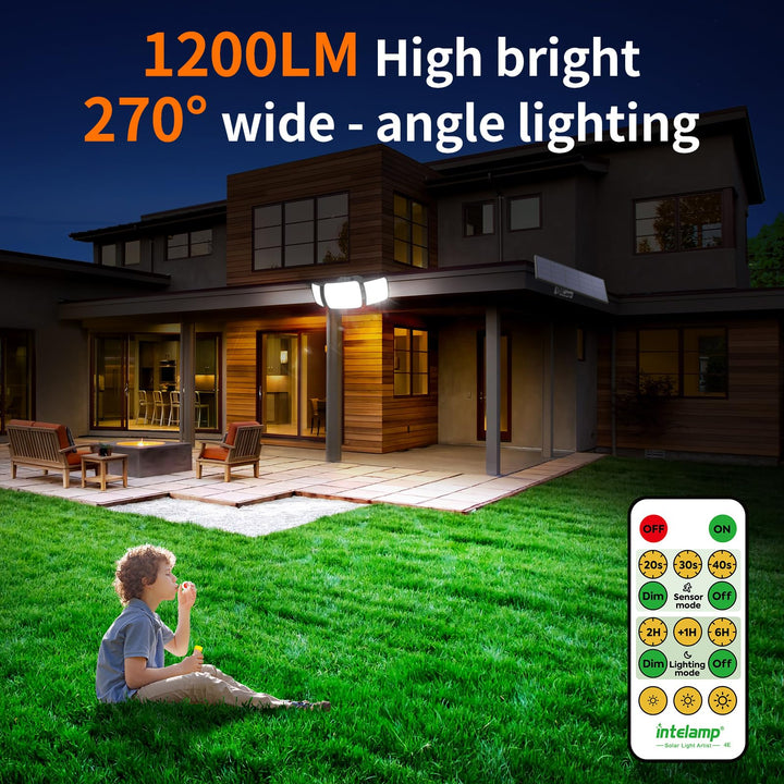 Solar Strahler mit Bewegungsmelder 108 LED 1200lm 270° Weitwinkel - Bild 2