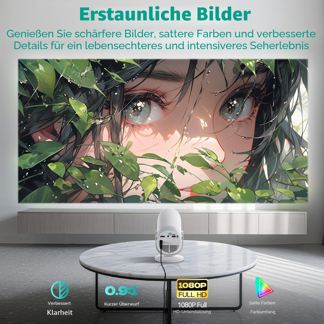 Mini Beamer 1080P WiFi 6 Bluetooth 270° drehbar bis 200 Zoll - Bild 7
