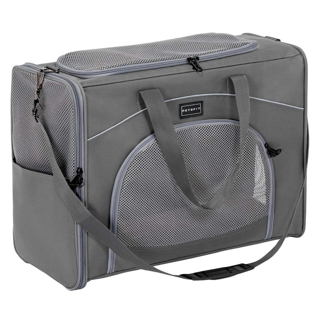 Hundetransporttasche flugtauglich 55x40x23 cm bis 13 kg Grau
