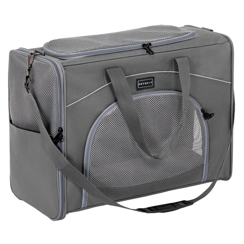 Hundetransporttasche flugtauglich 55x40x23 cm bis 13 kg Grau