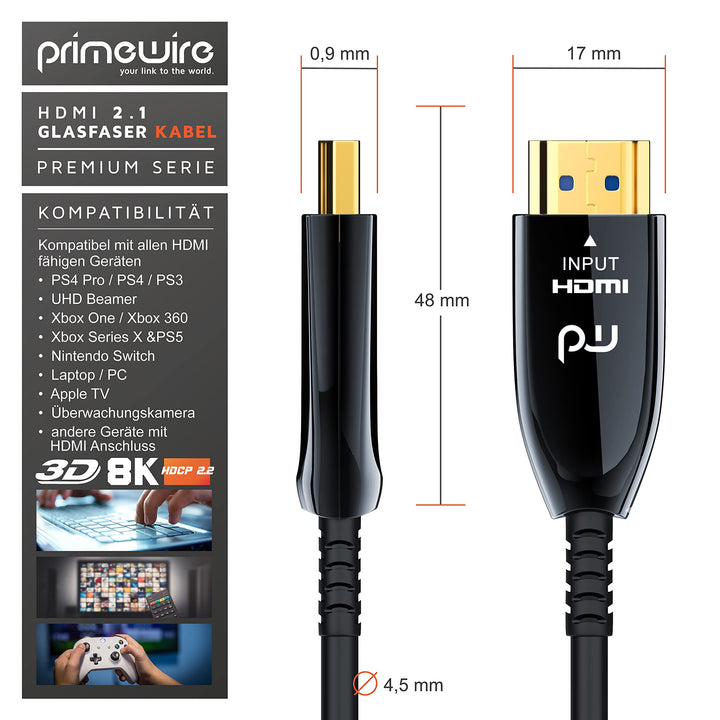 HDMI 2.1 Glasfaserkabel 10m 8K 120Hz vergoldete Kontakte AOC - Bild 4