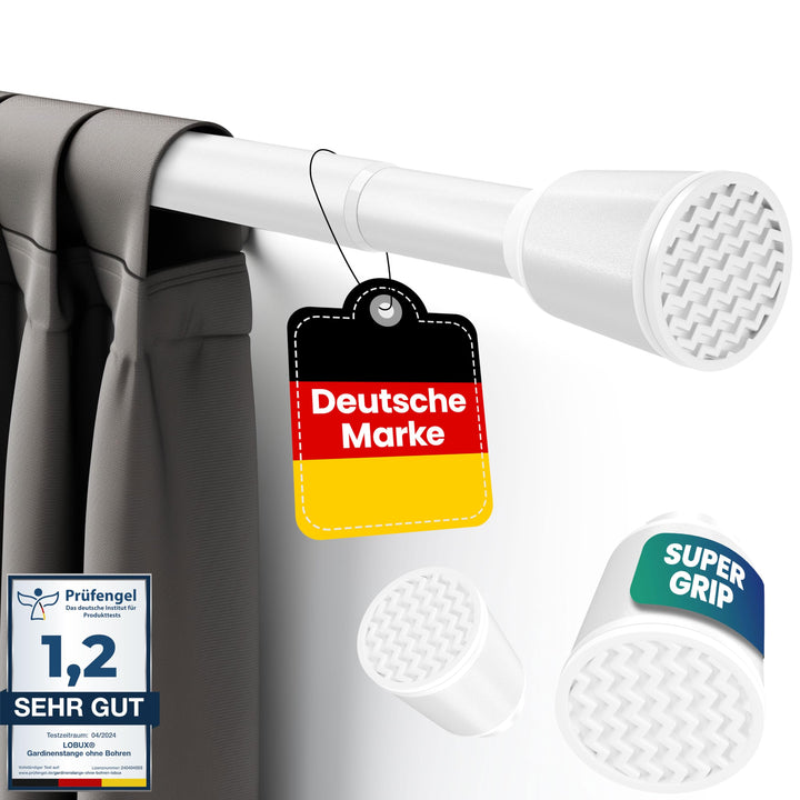 Teleskopstange ohne Bohren Weiss 210-300 cm Ø 32 mm Karbonstahl