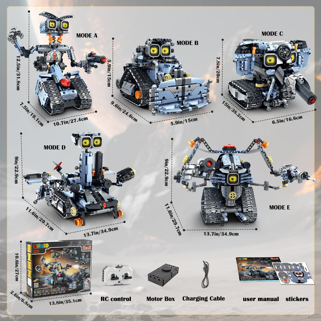 Roboter Bausatz 5-in-1 mit LED-Augen &amp; App-Steuerung ab 8 Jahren - Bild 9
