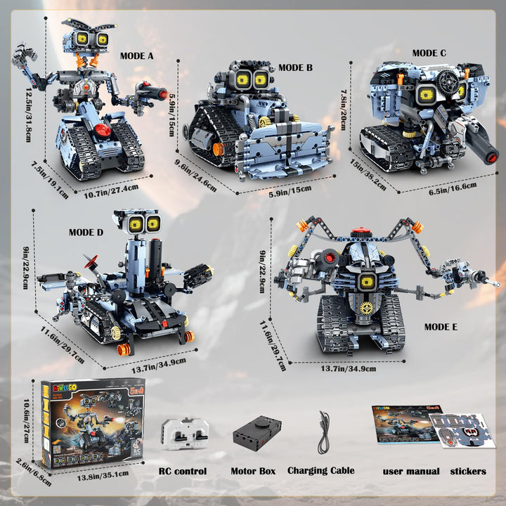 Roboter Bausatz 5-in-1 mit LED-Augen &amp; App-Steuerung ab 8 Jahren - Bild 9