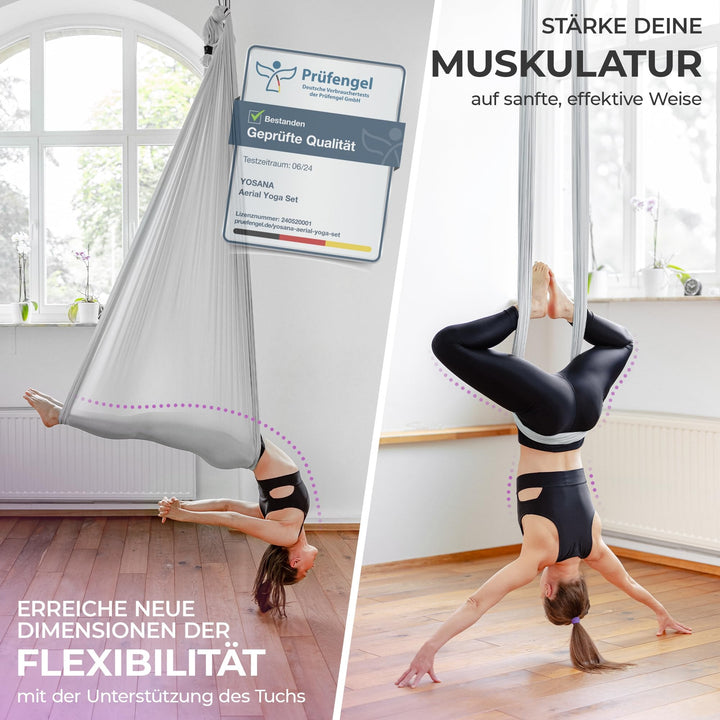 Yoga Hängematte Nylon 5m x 2,6m TÜV-geprüft bis 300 kg - Bild 3