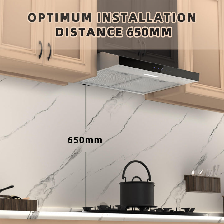 Unterbau-Dunstabzugshaube 60 cm Touchscreen Edelstahl Silber - Bild 7