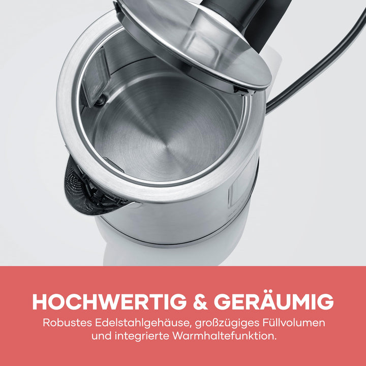 Wasserkocher 1,7 L Edelstahl 3000 W mit Temperaturwahl 40–100°C - Bild 8