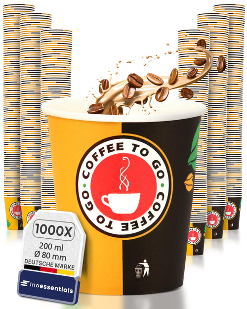 Pappbecher 200 ml To-Go 1000 Stück für Heissgetränke