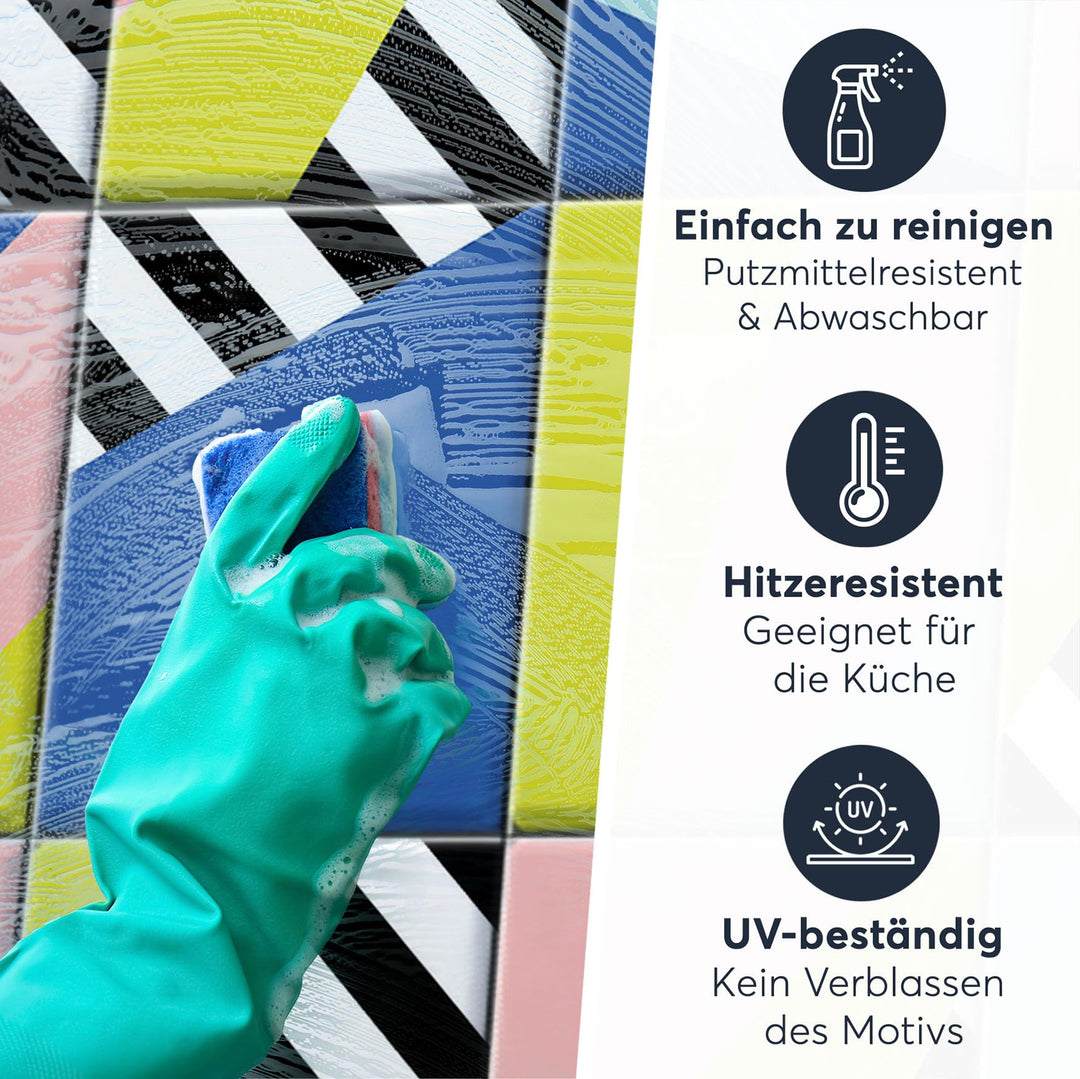 Fliesenfolie Vinyl 15x20 cm 30er-Set Küche &amp; Bad 80er Design - Bild 6