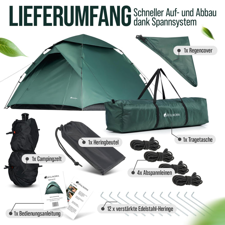 Pop-Up-Zelt 4 Personen 5000mm Wassersäule blickdicht UV-Schutz UPF50+ - Bild 4