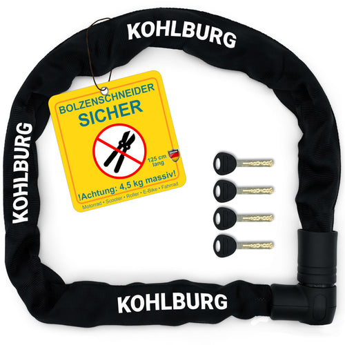 Kettenschloss 125 cm Sicherheitsstufe 15/15 ADFC-empfohlen 4,5 kg
