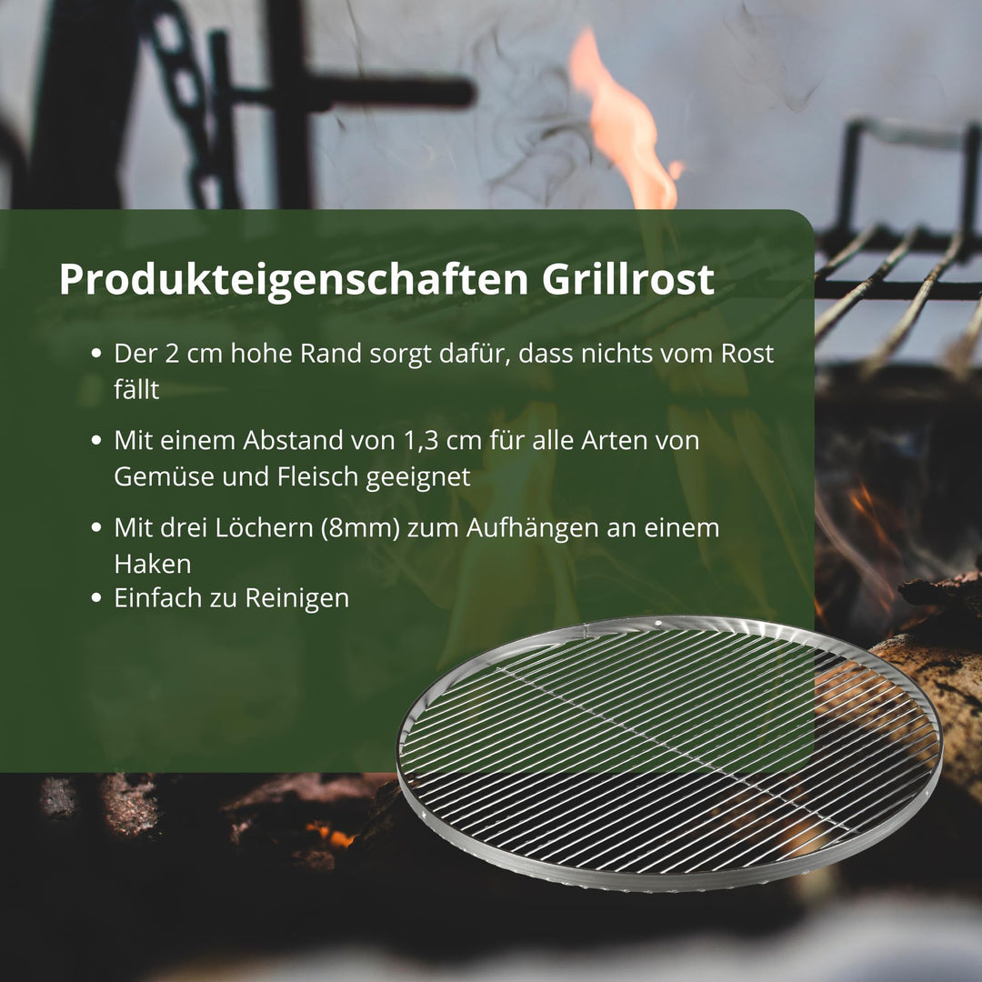 Grillrost Edelstahl 70 cm für Schwenkgrill Dreibein extra stabil - Bild 2