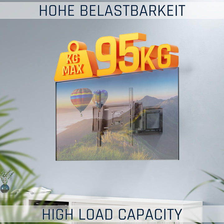 TV Wandhalterung schwenkbar neigbar 40-75 Zoll bis 95 kg VESA 400x400 - Bild 5