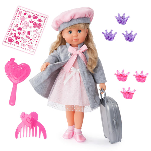Sprechende Puppe mit Schlafaugen 46cm blond 90 Sätze 8 Lieder