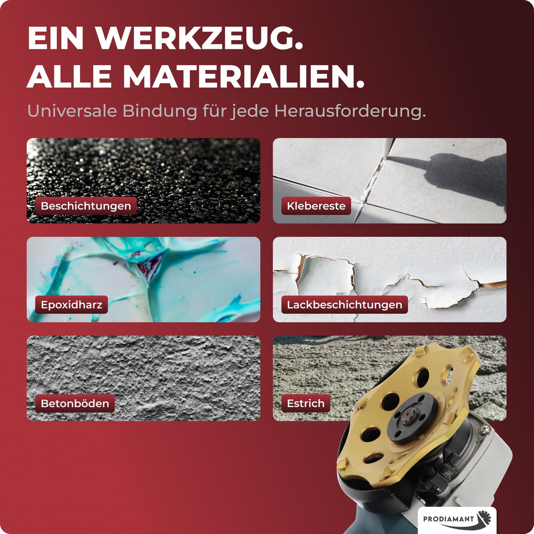 Diamantschleiftopf PKD 125mm 6 Segmente für Winkelschleifer Beton - Bild 6