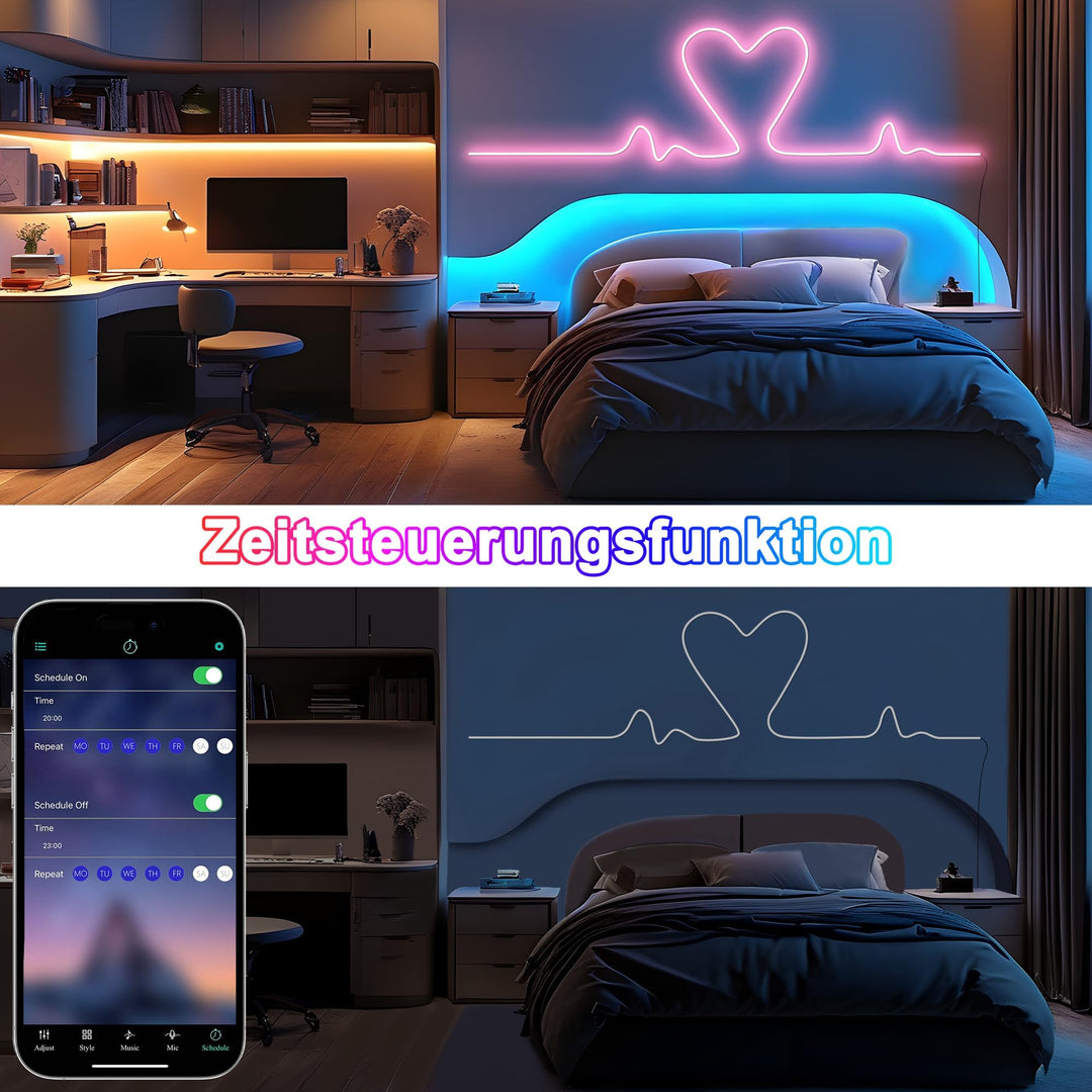 LED Neon Streifen RGB 15 m flexibel mit App &amp; Fernbedienung - Bild 7