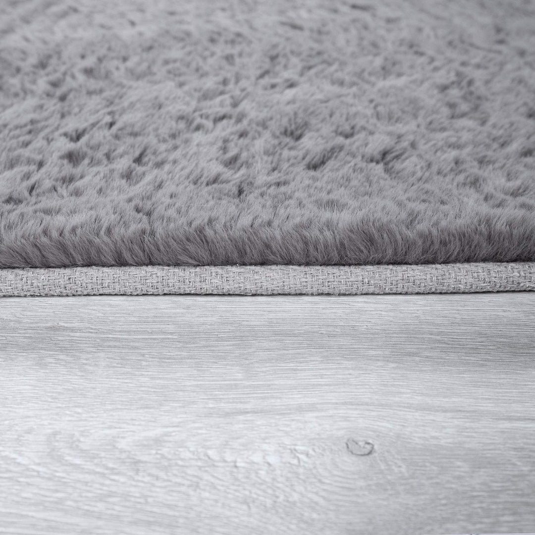 Hochflor Teppich Kunstfell Anthrazit 160x230 cm Shaggy Wohnzimmer - Bild 2