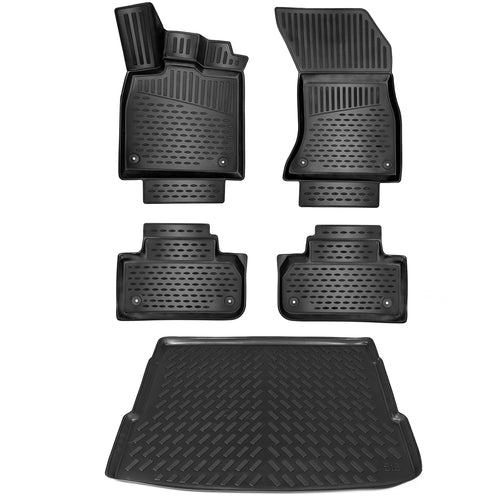 Gummimatten & Kofferraumwanne Set Audi Q5 II 2016-2025 TPE schwarz