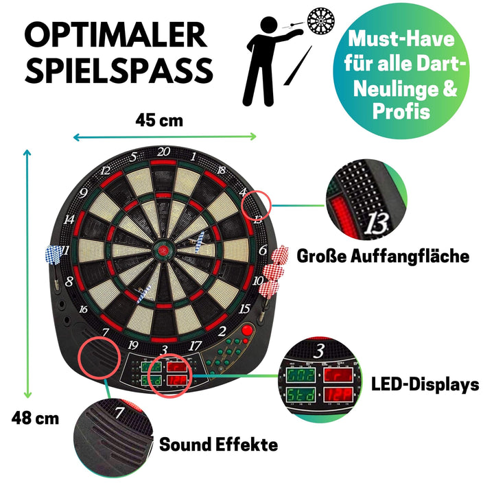 Elektronische Dartscheibe 27 Spiele 159 Varianten fuer bis zu 4 Spieler - Bild 5