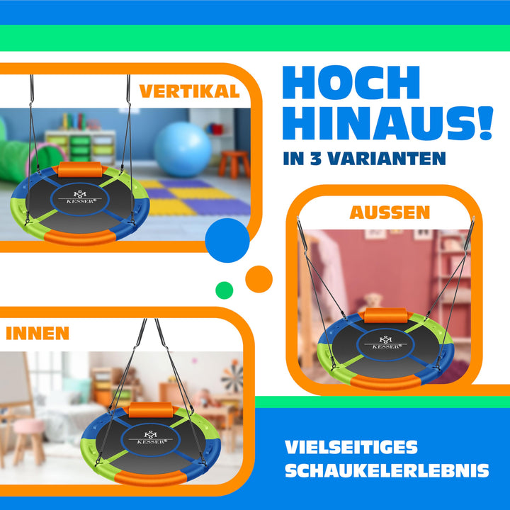 Nestschaukel Ø 120 cm mit Kissen &amp; 4 Griffen bis 300 kg Indoor &amp; Outdoor - Bild 5