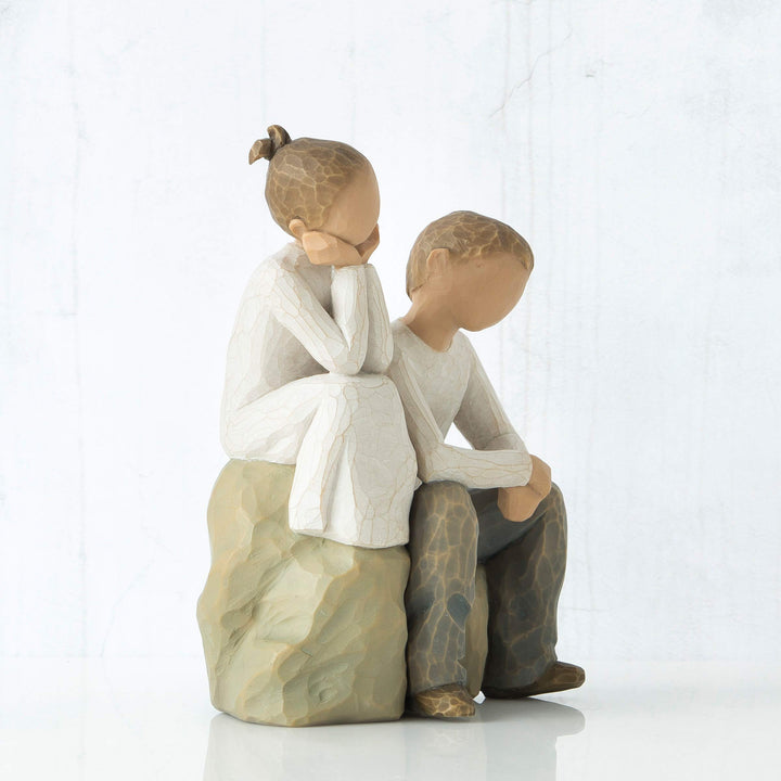 Dekofigur Geschwister Kunstharz handbemalt 14 cm Geschenkbox - Bild 2