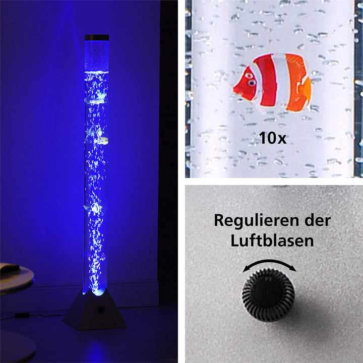 LED Wassersäule 120cm RGB-Farbwechsel mit Fischen Bubble Tube - Bild 5