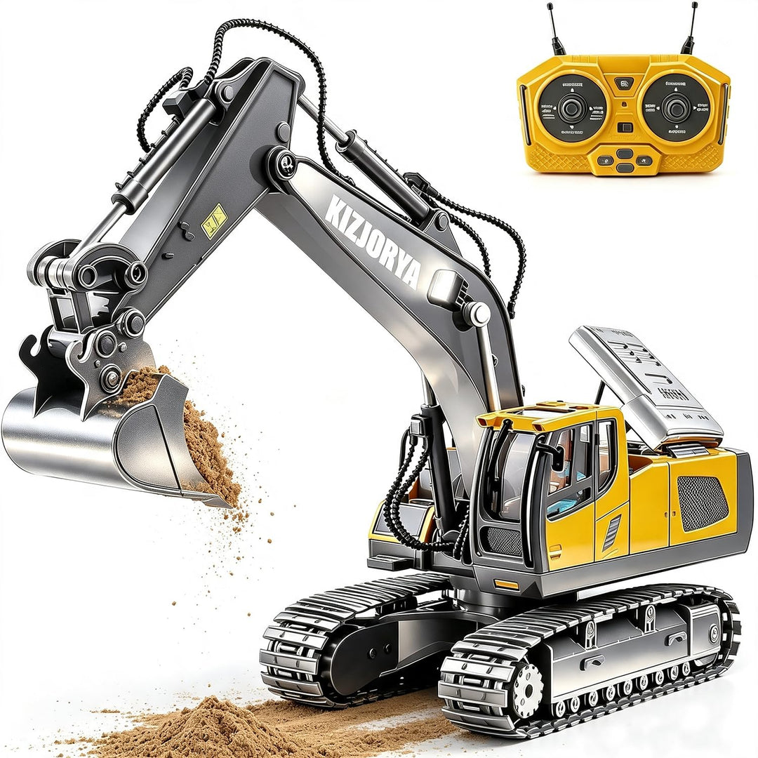 Ferngesteuerter Bagger 1:20 mit Sound und Licht fuer Kinder