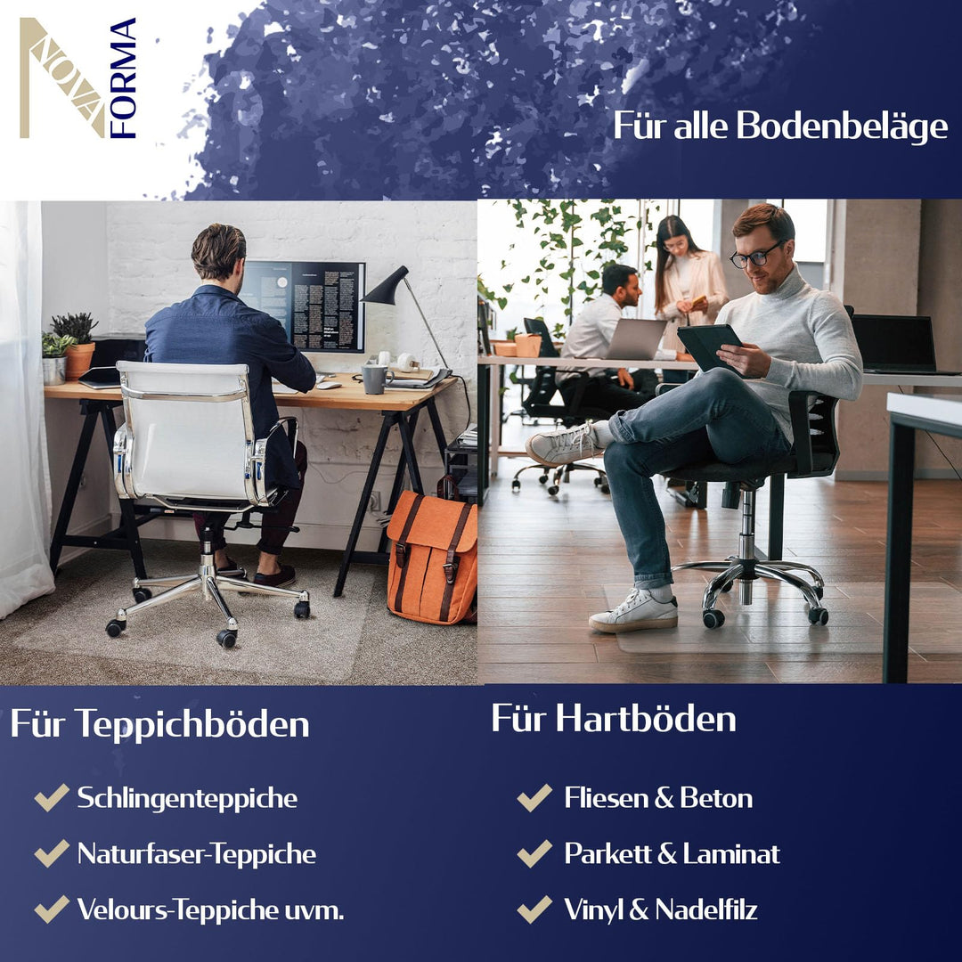 Bodenschutzmatte PET transparent 120x150 cm für Hartböden - Bild 3
