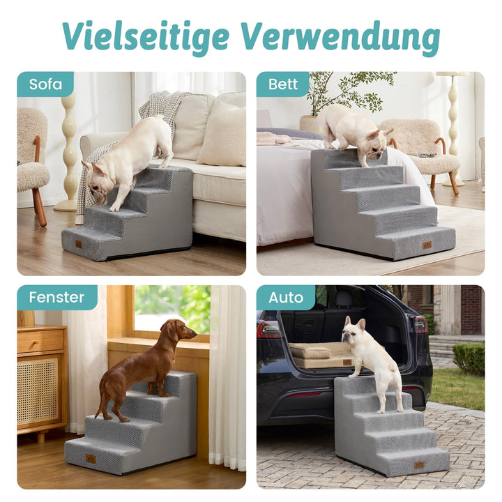 Hundetreppe 5 Stufen Memory-Schaum 50cm breit für kleine Hunde - Bild 8