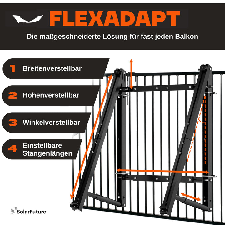 Balkonkraftwerk Halterung Aluminium Edelstahl flexibel für Geländer - Bild 7