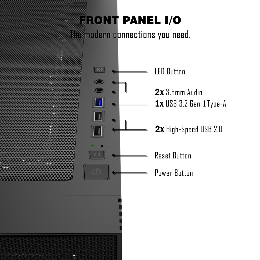 PC Gehäuse Mid Tower ATX Temperglas 3 Lüfter vorinstalliert schwarz - Bild 7