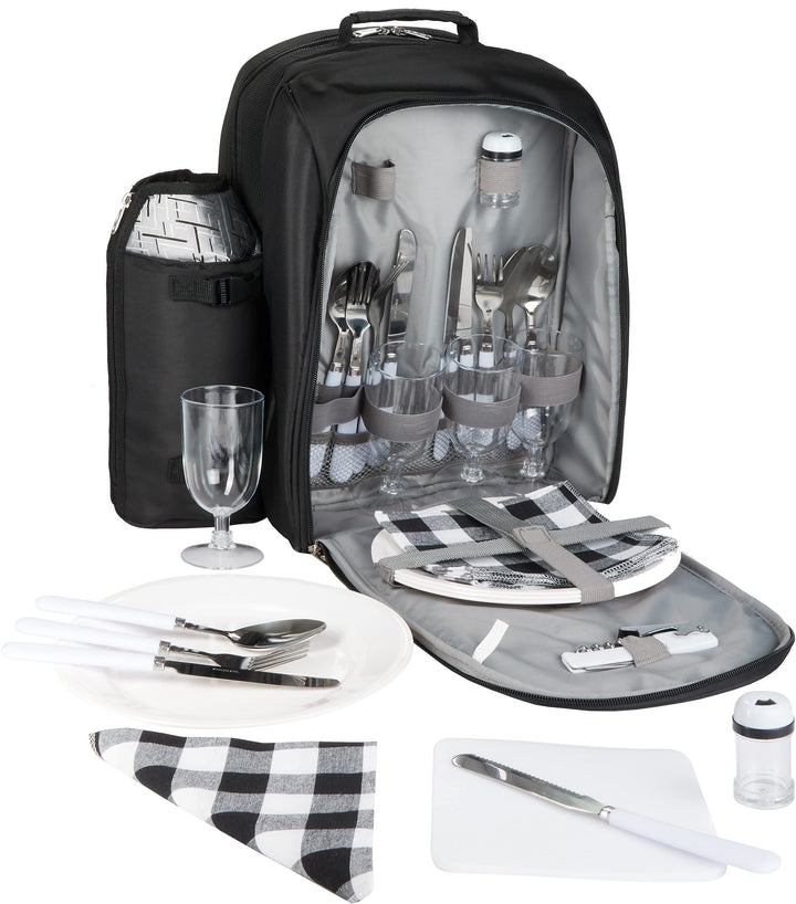 Picknickrucksack 4 Personen mit Kühlfach und Iso-Flaschenhalter - Bild 2