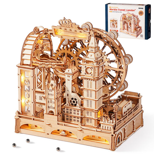 3D Holz-Murmelbahn London Skyline 431 Teile mit LED ab 14 Jahren