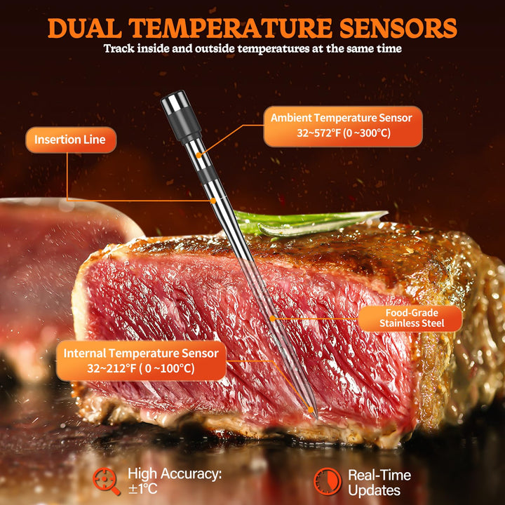 Grillthermometer Kabellos 4-Sonden Bluetooth mit App 150 m - Bild 4