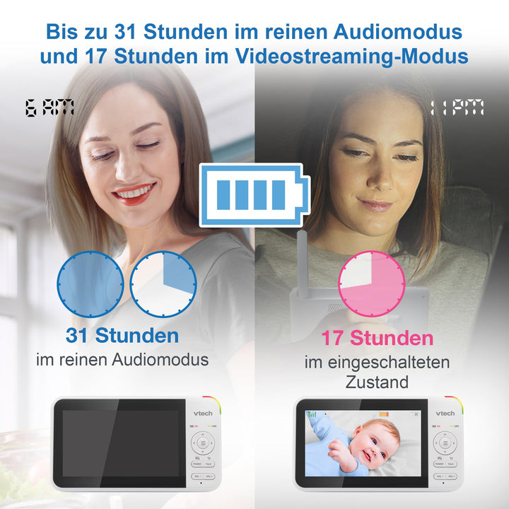 Babymonitor mit 5" LCD-Display, Kamera, Nachtsicht und 300m Reichweite - Bild 3