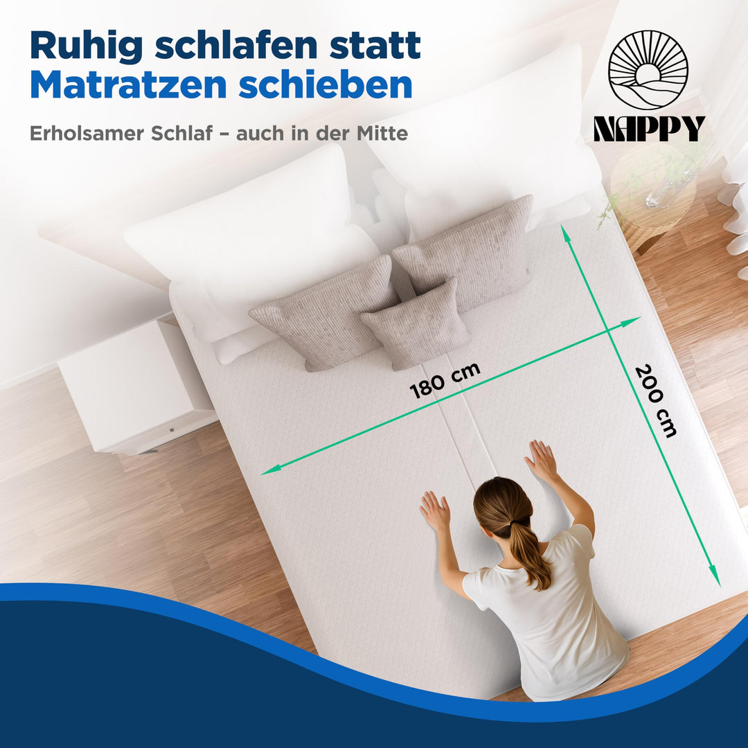 Matratzenverbinder 180x200cm wasserdicht waschbar mit Fixiergurten - Bild 8