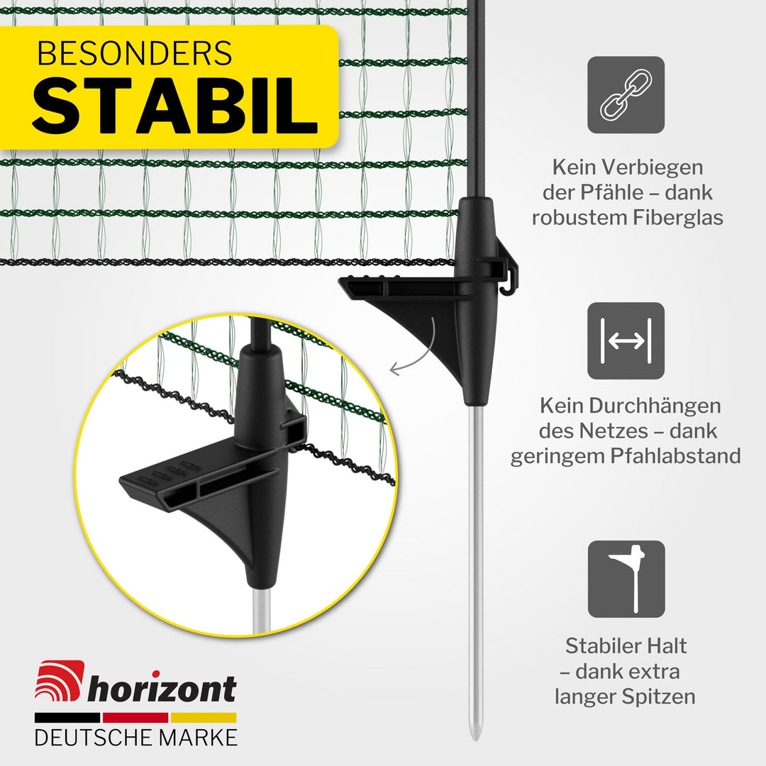 Mobiler Hundezaun 20m x 80cm Steckzaun 12 Pfähle für Garten &amp; Camping - Bild 3