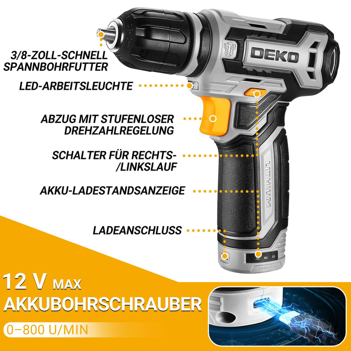 Werkzeugkoffer 133-teilig mit 12V Akkuschrauber für Heimwerker - Bild 4