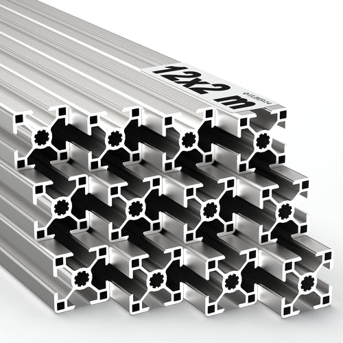 Aluprofil 30x30 Nut 8 Typ B eloxiert 2m Stangen 12 Stück 24m