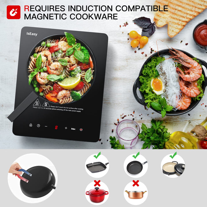 Induktionskochplatte 2100W Einzelfeld mit Timer und Touch-Steuerung - Bild 6