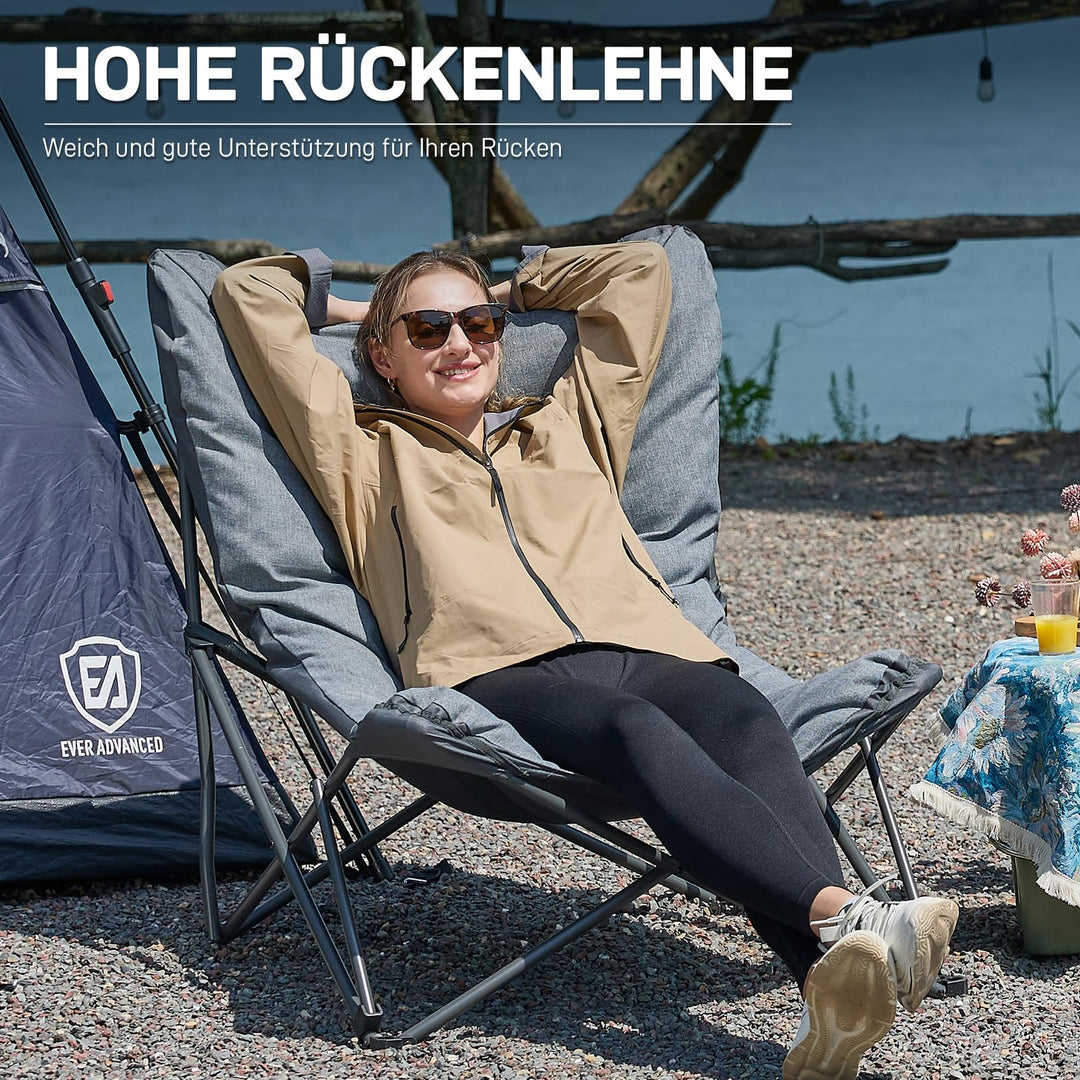 Campingstuhl XXL faltbar gepolstert 180 kg für Camping und Garten - Bild 8