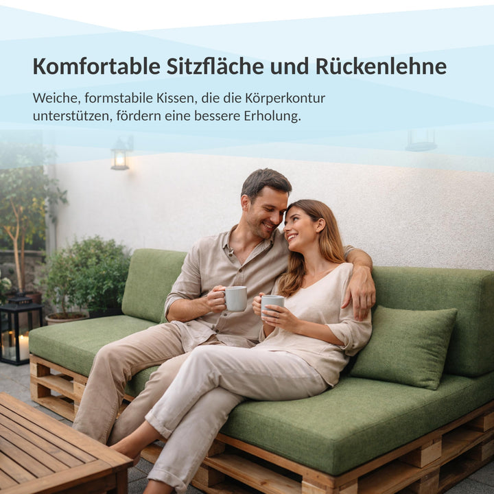 Palettenkissen 2er Set wasserabweisend 120x80 + 120x40 Anthrazit - Bild 9