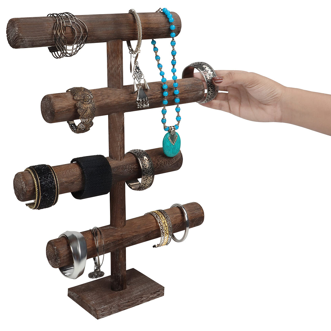 Schmuckständer Holz 4 Etagen 48 cm für Ketten &amp; Armbänder - Bild 3