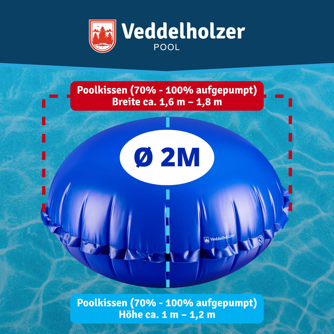 Poolkissen rund Ø 200 cm PVC mit Befestigungsseil &amp; Reparaturkit - Bild 2