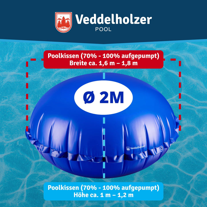 Poolkissen rund Ø 200 cm PVC mit Befestigungsseil &amp; Reparaturkit - Bild 2