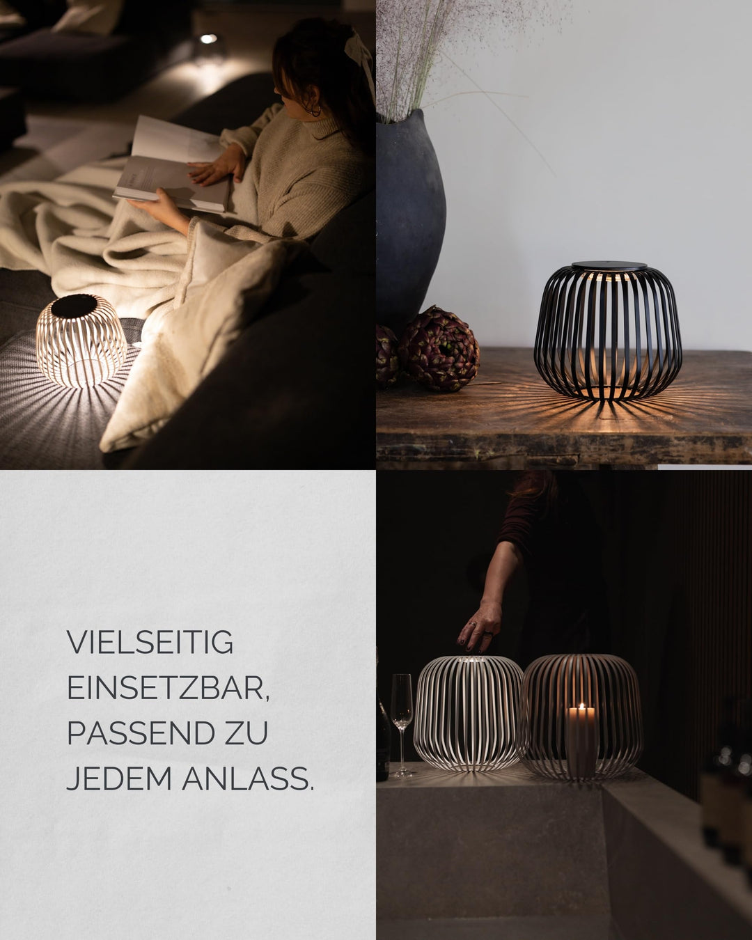 Solarlaterne Eisen kabellos 3-stufig dimmbar USB-C Outdoor - Bild 5