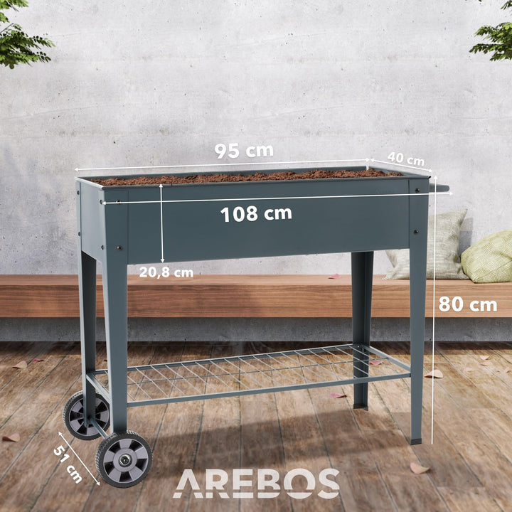 Hochbeet Metall mit Rollen 80 cm Höhe 75 L für Balkon Terrasse - Bild 7