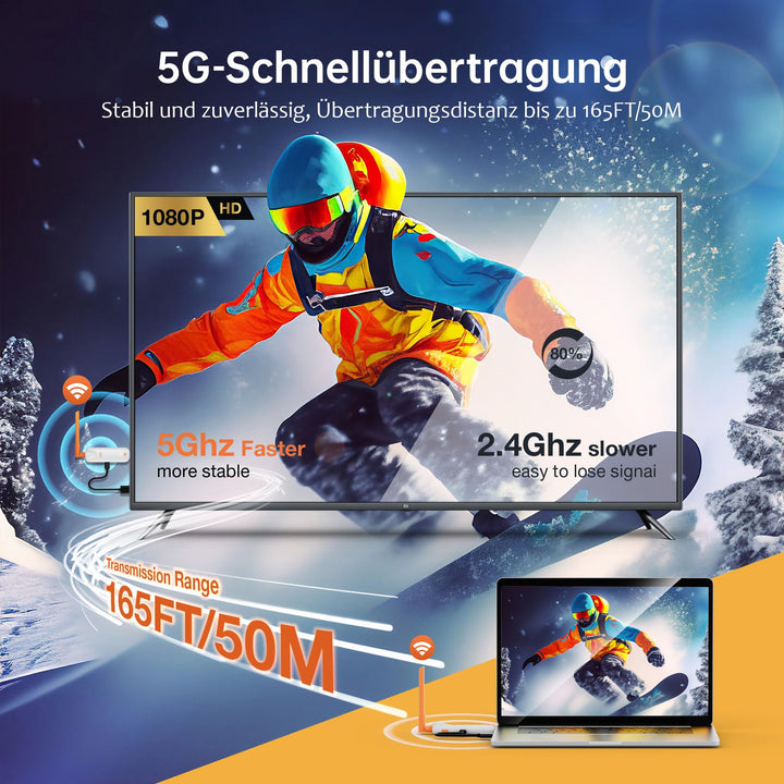 Kabelloser HDMI Transmitter &amp; Receiver 5.8G 1080p bis 6 Displays - Bild 5